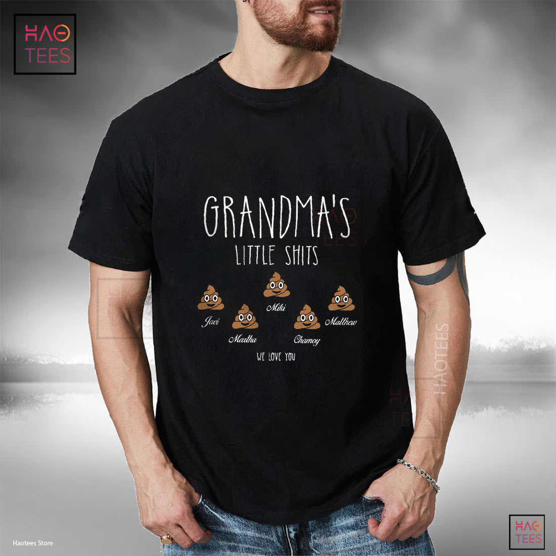 Custom Grandma's Little Shits with Your Grandkids T Shirt