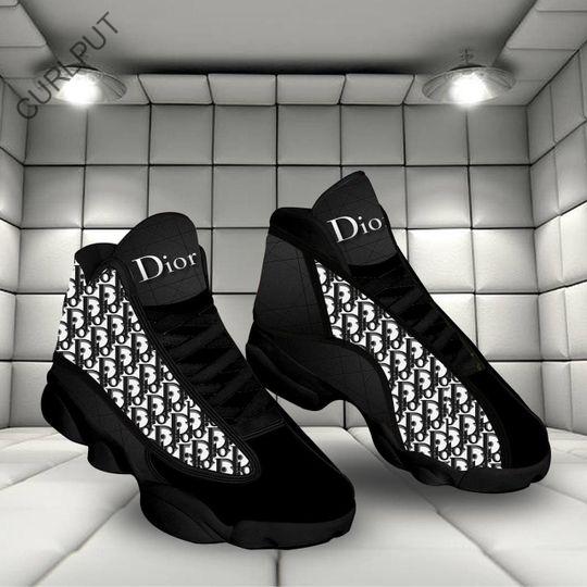 Luxury Louis Vuitton Black White Air Jordan 13 POD design Official