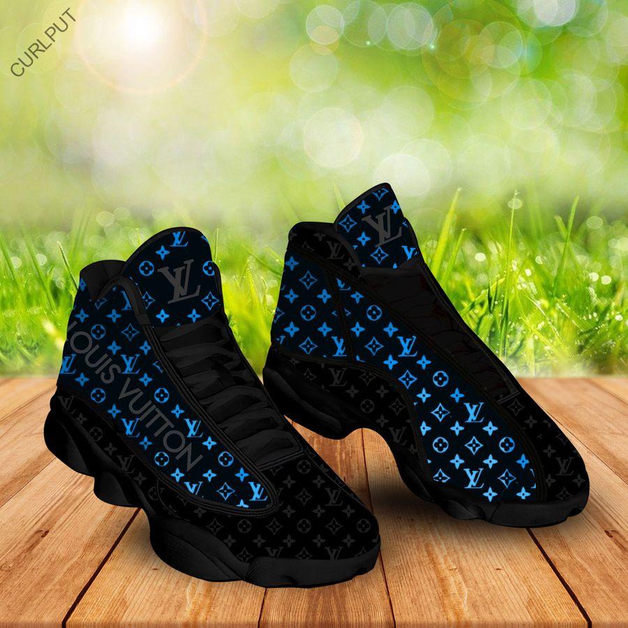 New Louis Vuitton Black Air Jordan 13 Sneakers Shoes Lv Gifts For