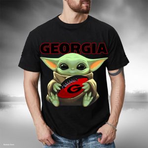 Baby Yoda Loves The Georgia Bulldogs Star Wars Shirt