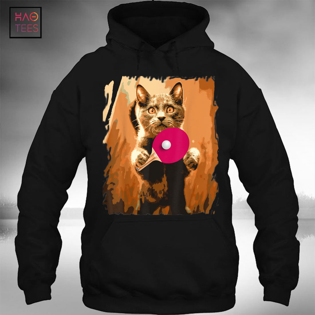 The ping pong cat has a pink racket T-Shirt