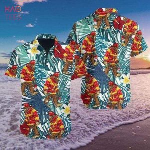 Bigfoot Proud Firefighter Summer Vibe Tropical Hawaiian Shirt