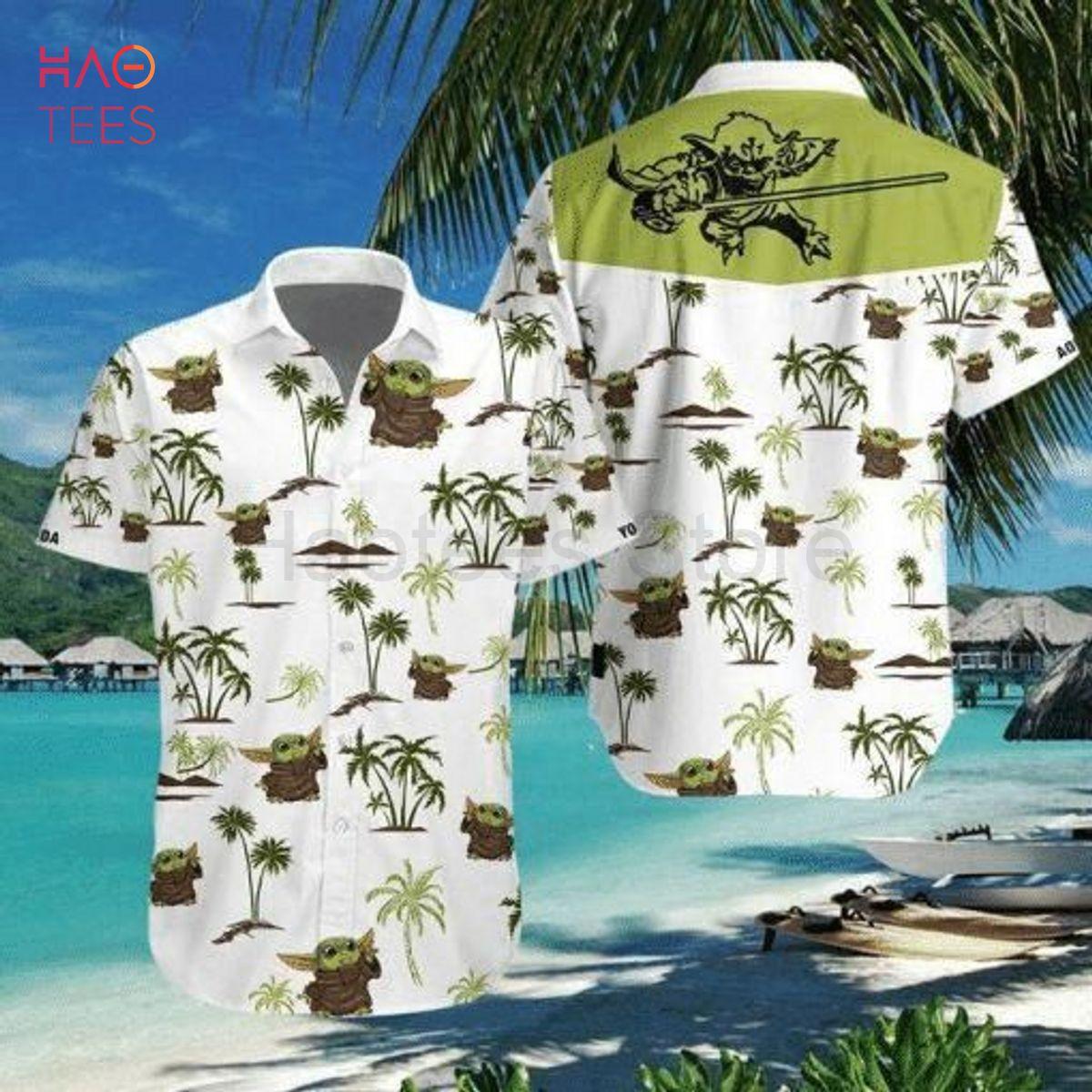 Baby Yoda With Coconut Island Hawaiian Shirt