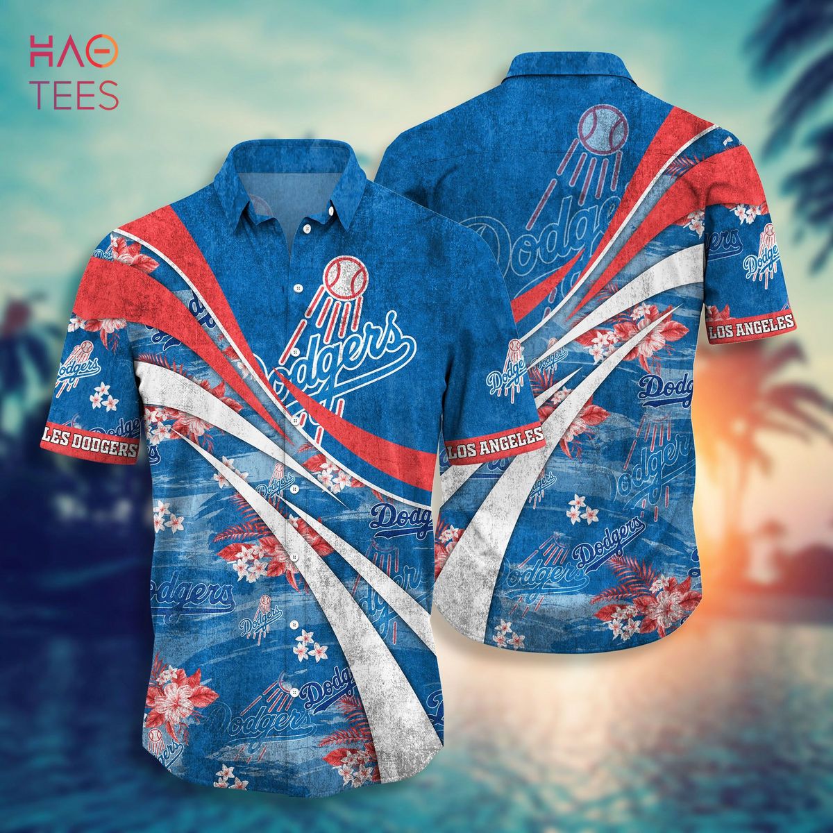 Dodgers Hawaiian Shirt LA Dodgers Blue Trees Hawaiian Shirt