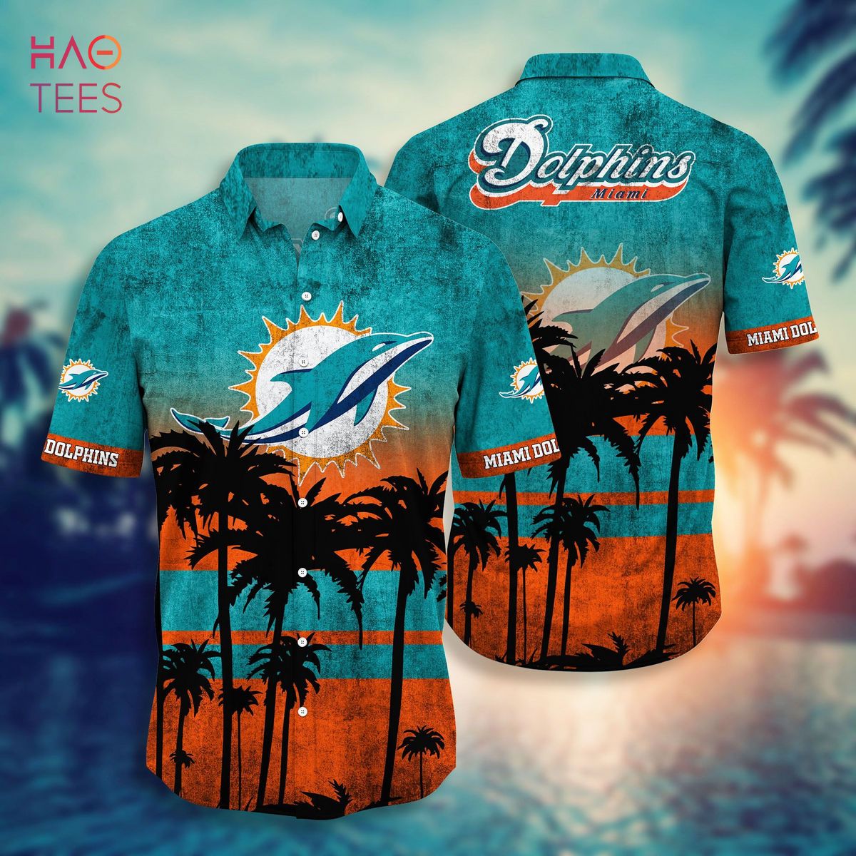 NFL Miami Dolphins Hawaiian Shirt Sleeve Button Up - Ingenious Gifts Your  Whole Family