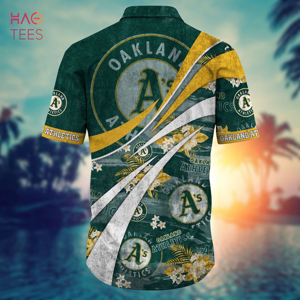 Oakland A's Hawaiian Shirt Short Sleeve Athletics Tropical Cool