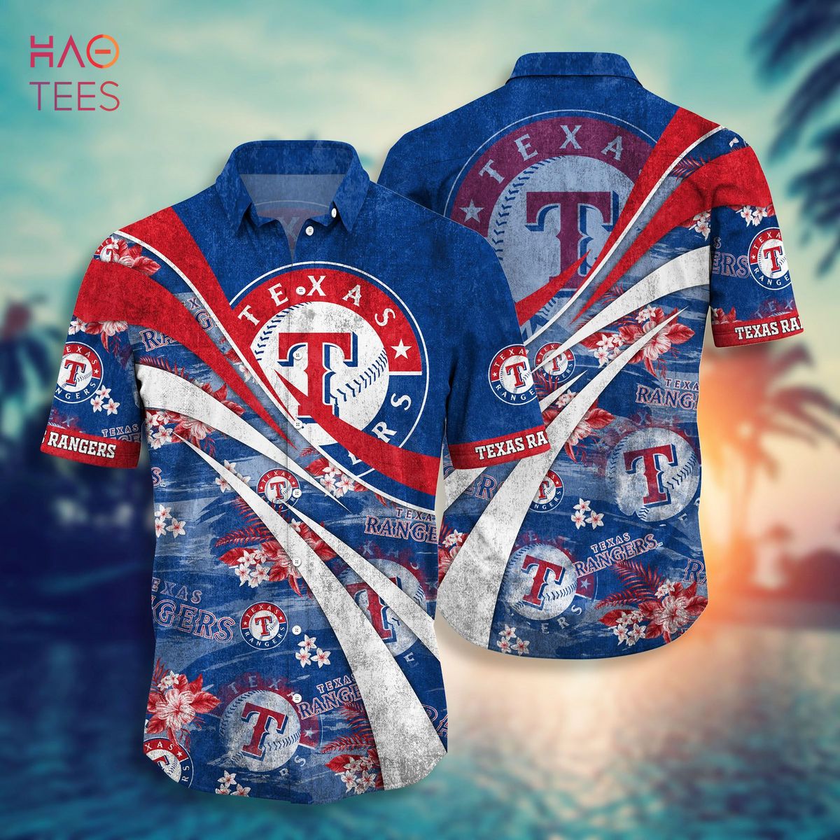 Texas Rangers MLB Us Flag Hawaiian Shirt Custom Summer Aloha Shirt