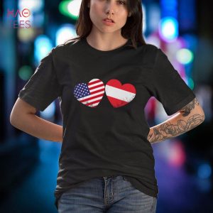 Heart Austrian American Flag Patriotic Family Heritage Shirt