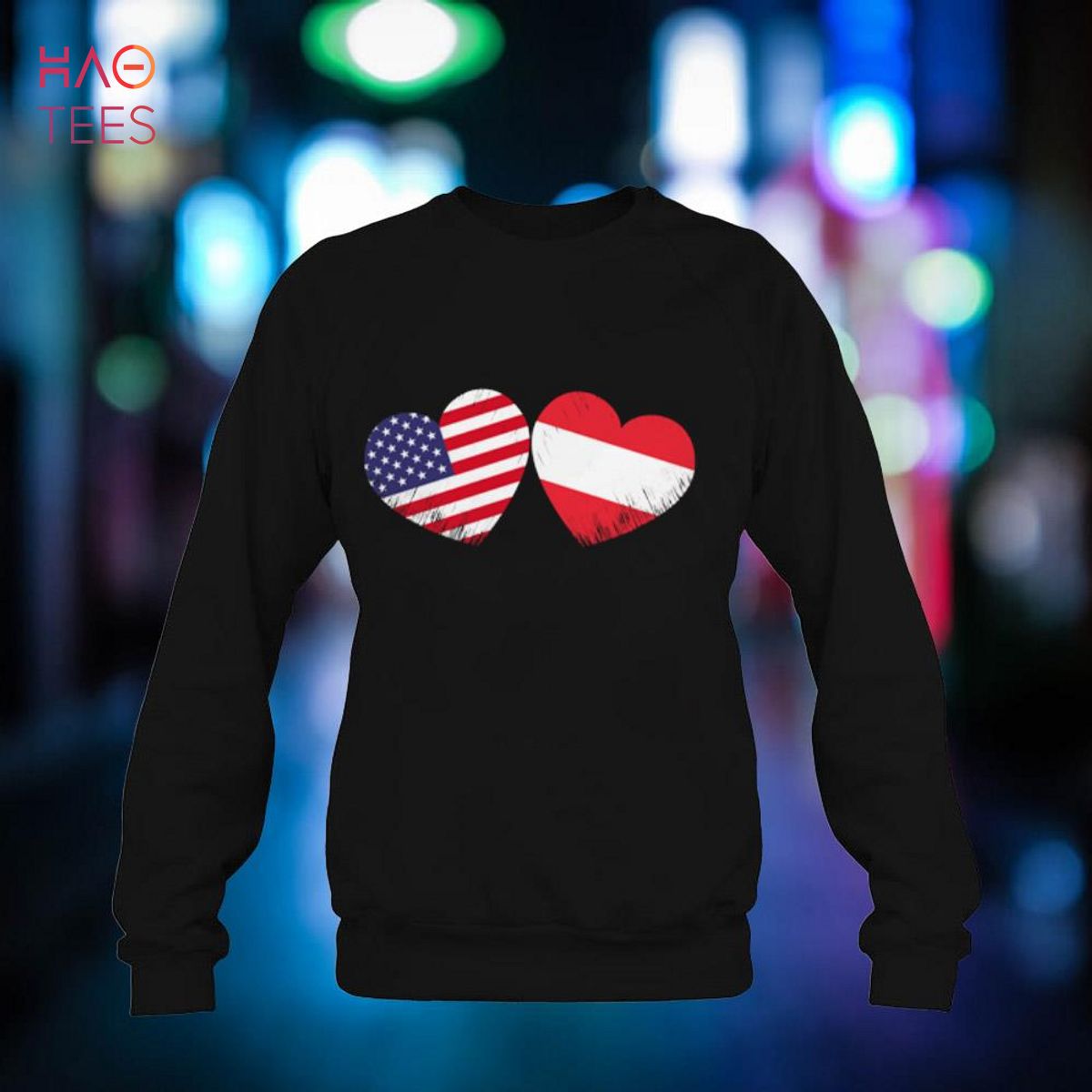 Heart Austrian American Flag Patriotic Family Heritage Shirt