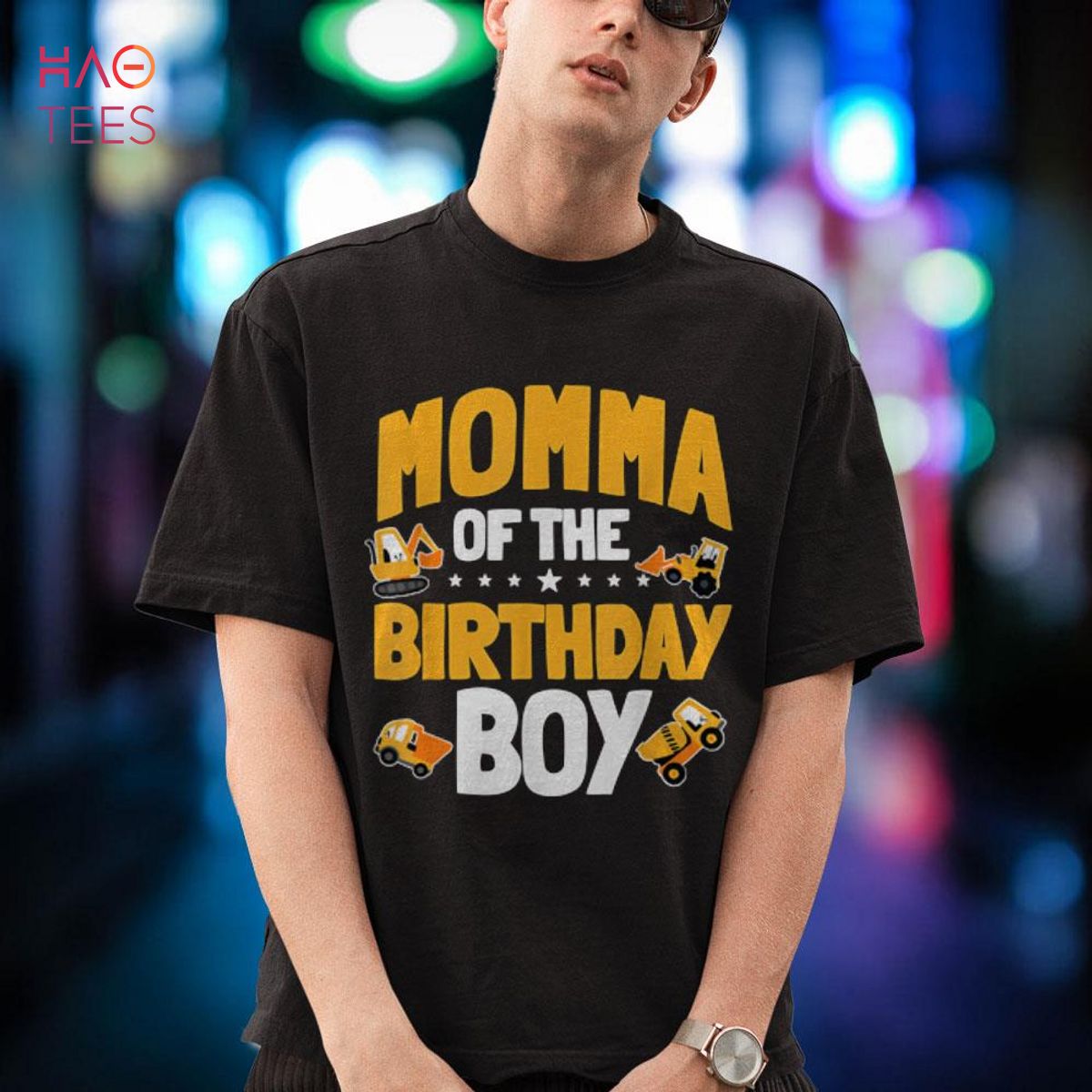 Momma of the Birthday Boy Construction Worker Bday Party Shirt