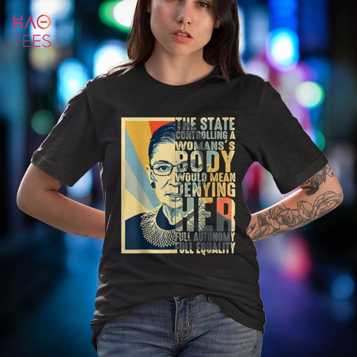 thumbnail image 2 of Notorious Ruth Bader Ginsburg RBG Women’s T-Shirt – Kropsis Basic Style Tee 2 of 4