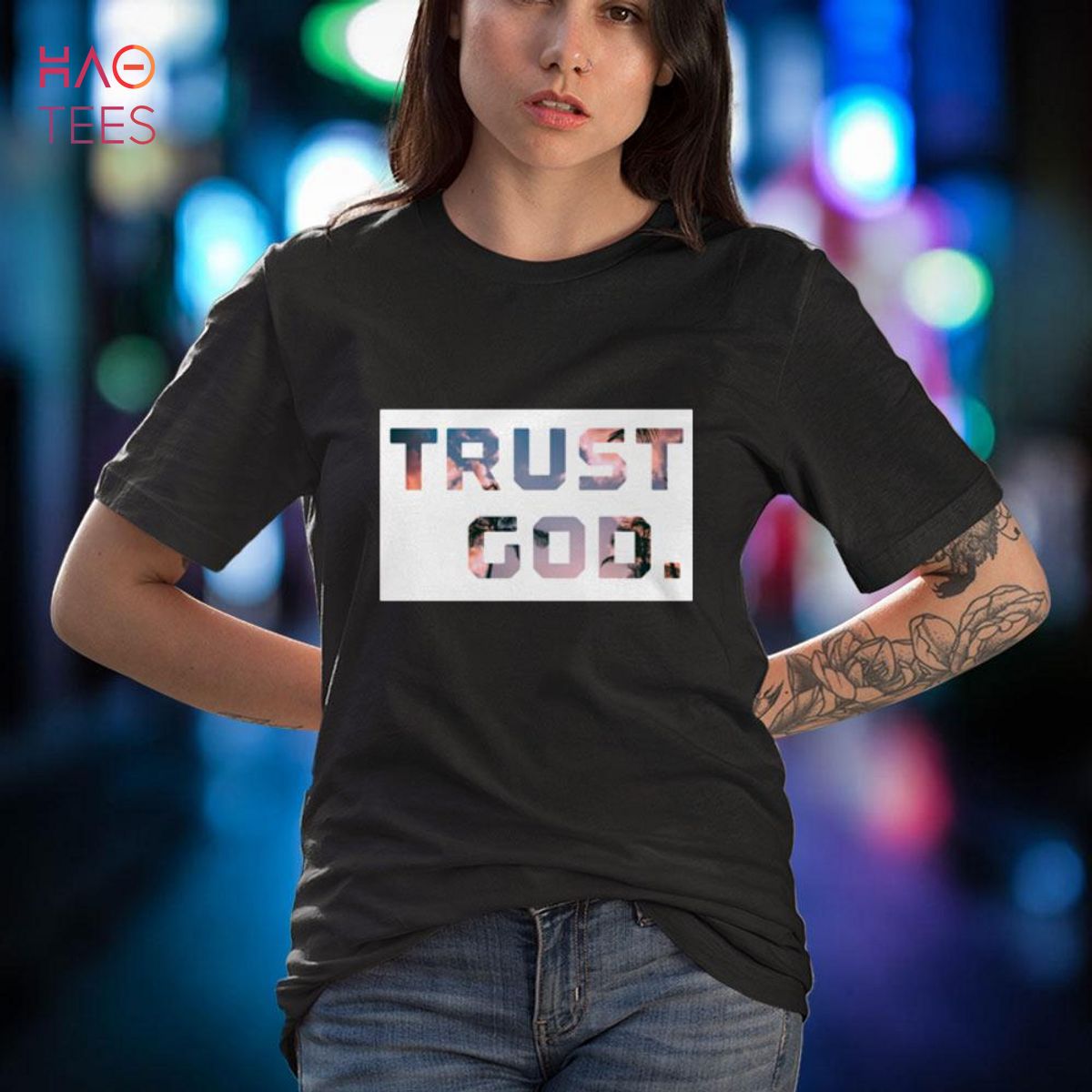 Trust God Period Palm Trees Inspiring Christian Gear Shirt