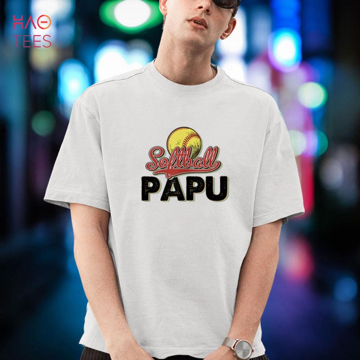 Softball Papu Retro Vintage Father's Day Game Day Shirt