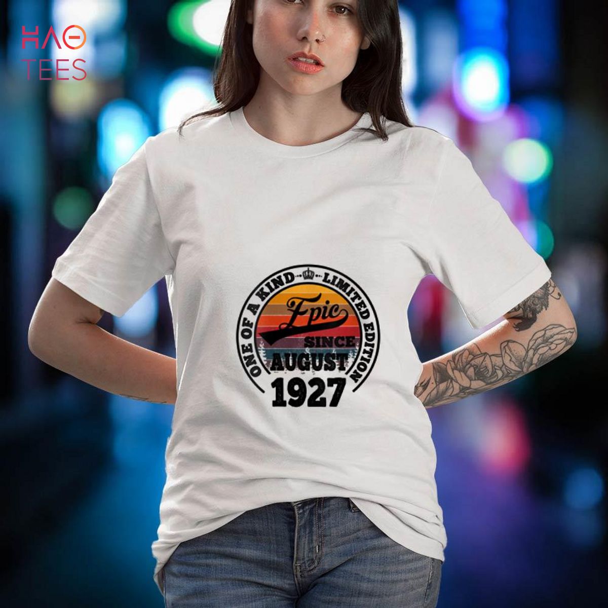 Womens Epic Since August 1927 95th Birthday Gift 95 Years Old Shirt