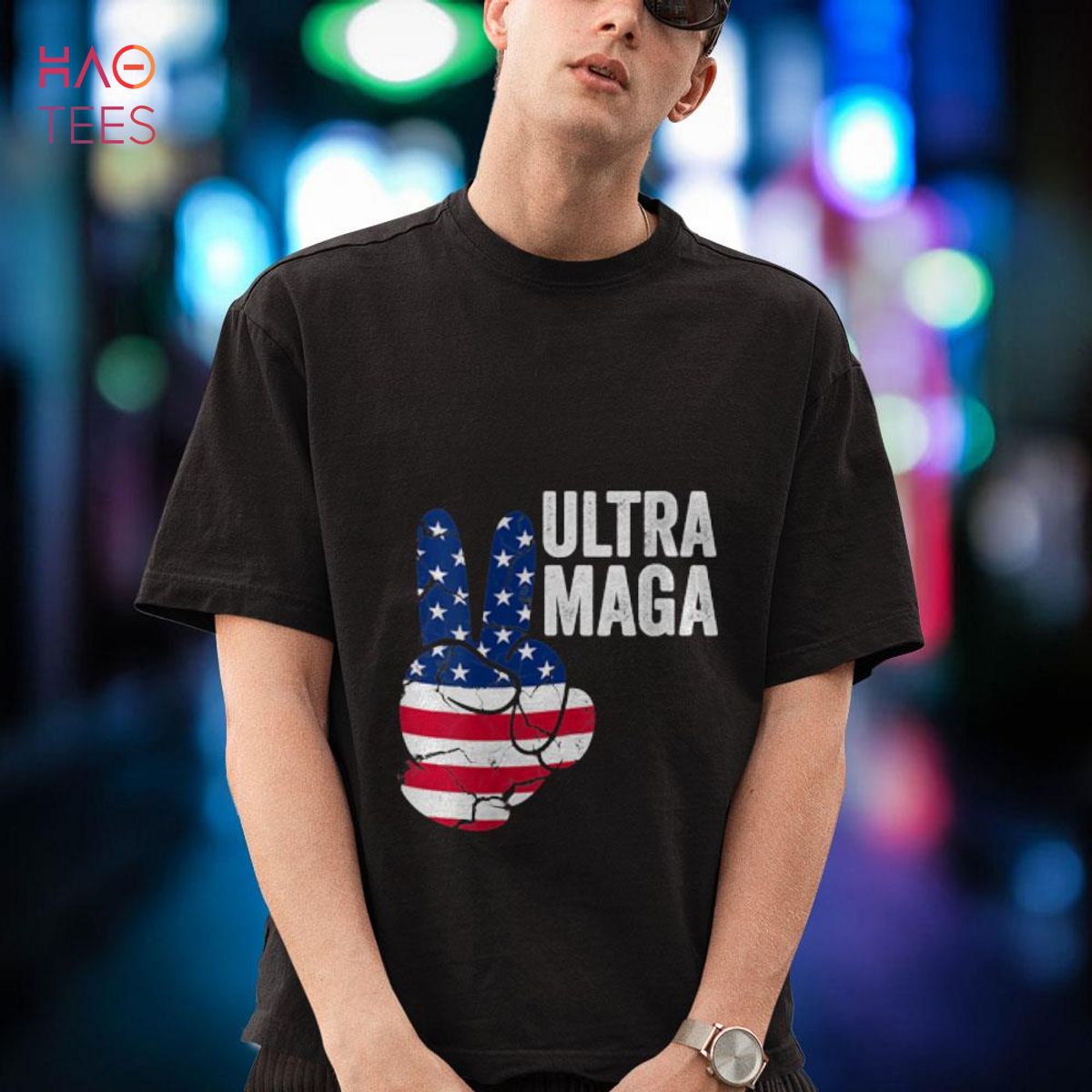Womens Ultra Maga Proud Ultra-Maga Vintage American Thumbs Up Shirt