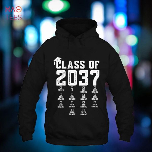 Class Of 2037 Grow With Me Graduation First Day Of School Shirt