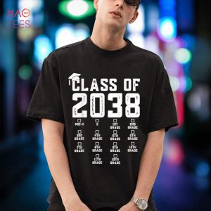 Class Of 2038 Grow With Me Graduation First Day Of School Shirt