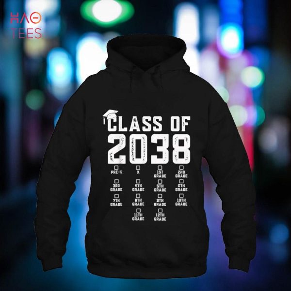 Class Of 2038 Grow With Me Graduation First Day Of School Shirt
