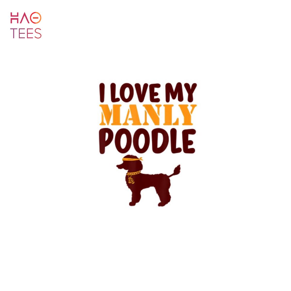 Poodle Canine Pet Funny Boy Dog Manly Gender Reveal Cute Shirt