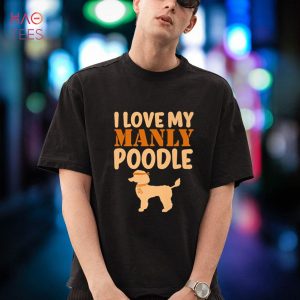 Poodle Canine Pet Funny Boy Dog Manly Gender Reveal Cute Shirt