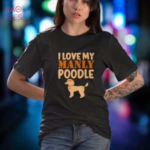 Poodle Canine Pet Funny Boy Dog Manly Gender Reveal Cute Shirt