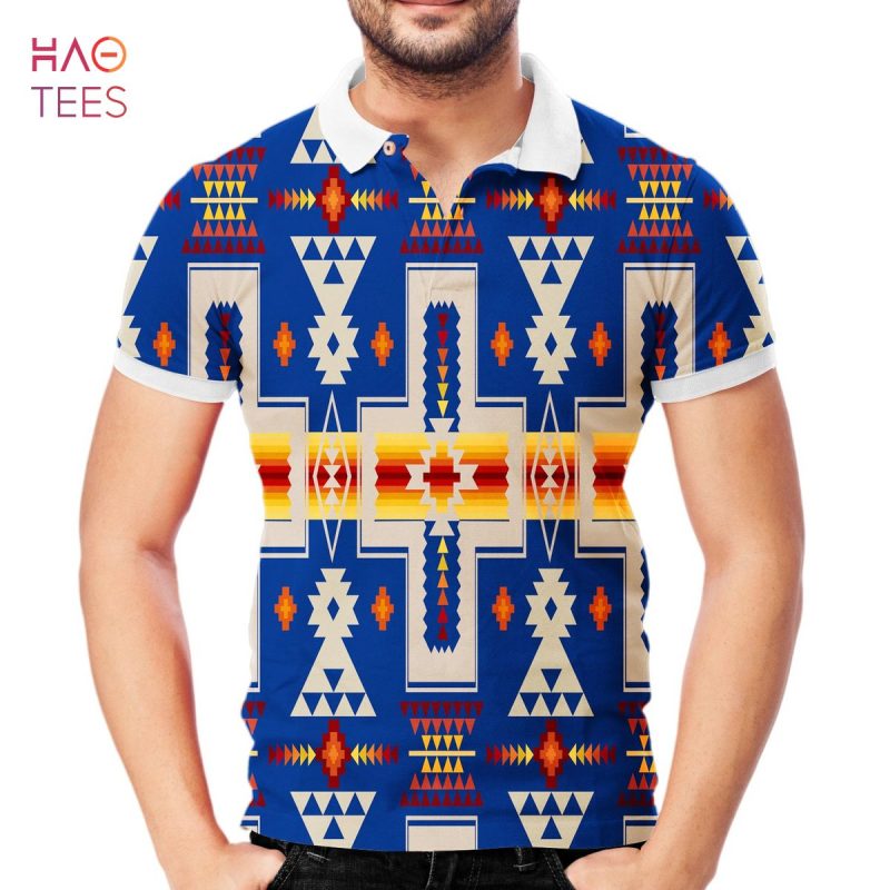 DS Valente Geo Tribe Print Cap Sleeve Mesh Polo Shirt