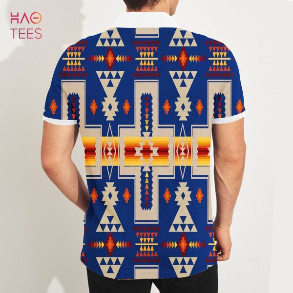 Navy Tribe Design Native American Polo T-Shirt 3D