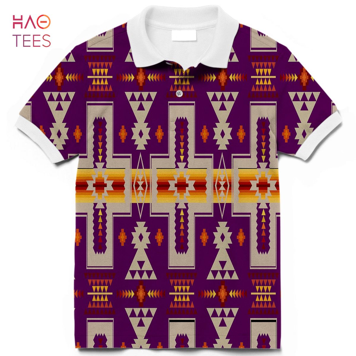 Purple Tribe Design Native American Polo T-Shirt 3D