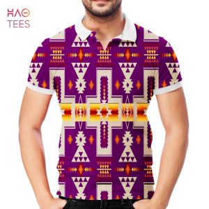 Purple Tribe Design Native American Polo T-Shirt 3D