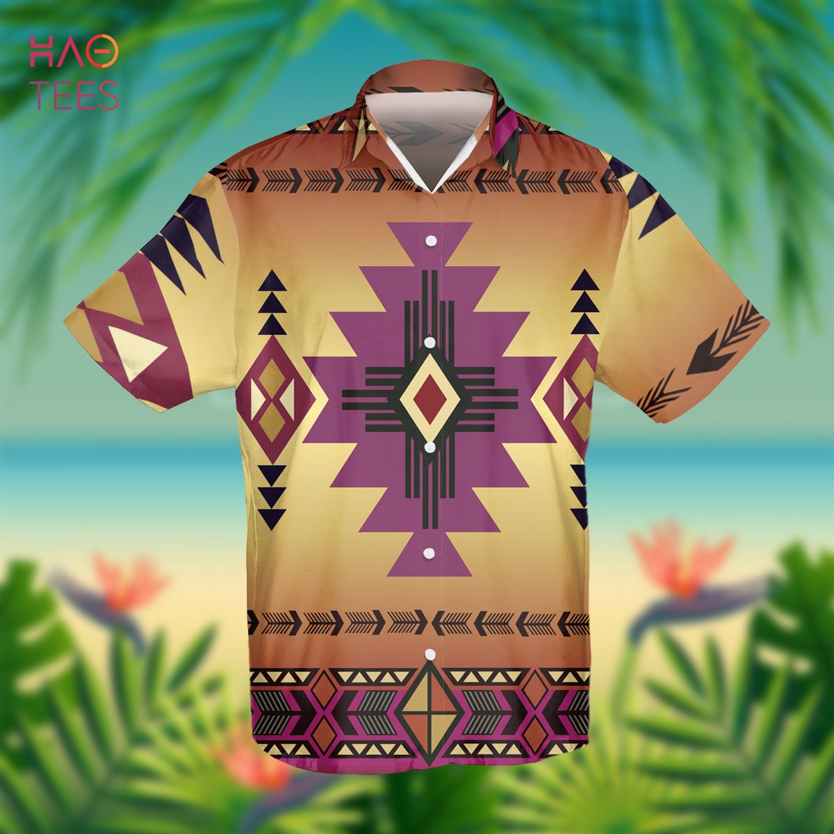 Southwest Purple Pink Symbol Hawaiian Shirt 3D