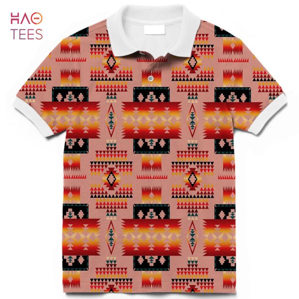 Tan Tribe Pattern Native American Polo T-Shirt 3D New