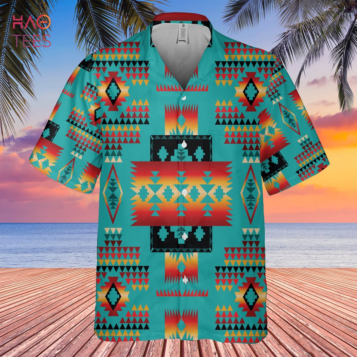 3D Native American Hawaii Shirt, Trendy Hawaiian Shirts For Men Print  Button Down Shirt - Trendy Aloha