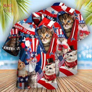 America Proud To Be An Cat Edition Hawaiian Shirt