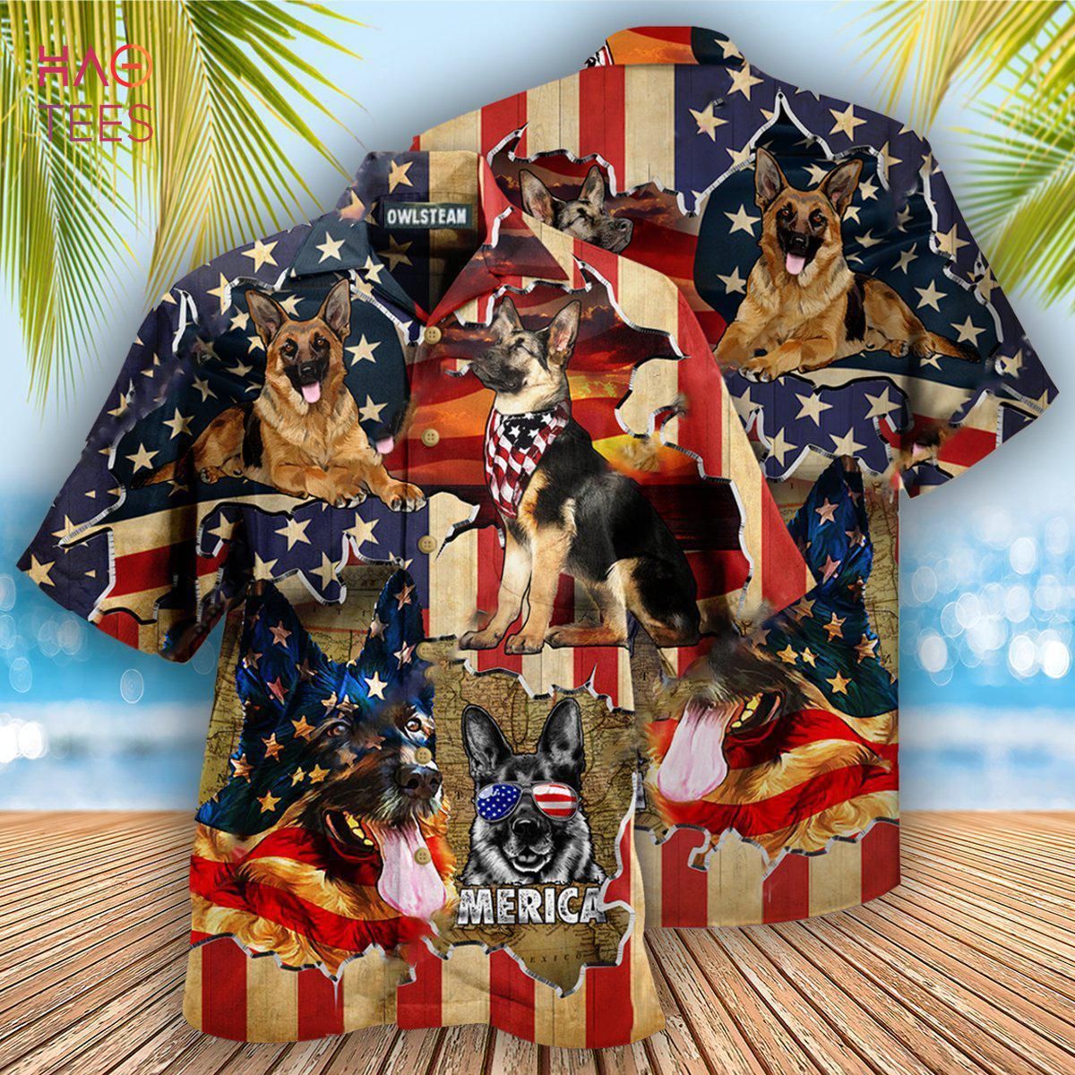 Dog America Protected By German Shepherd Edition Hawaiian Shirt
