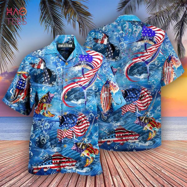 Fishing Hard America Edition Hawaiian Shirt