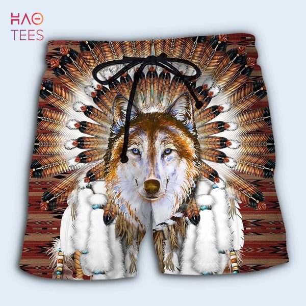 Native American Wolf Feather Headdress Edition Hawaiian Shirt