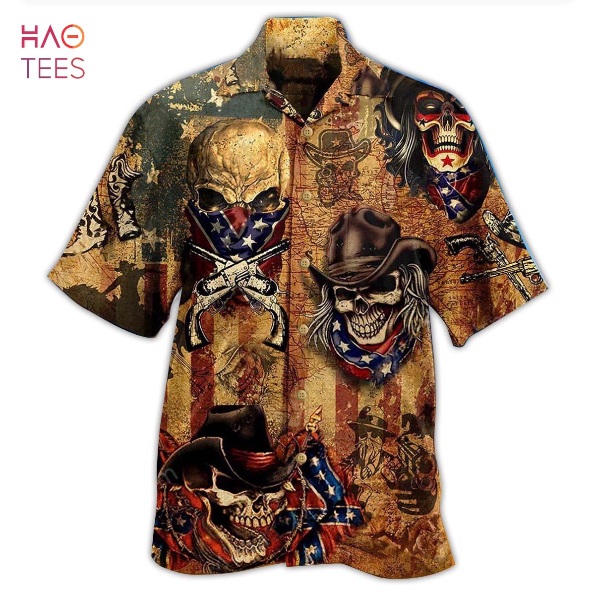 Skull Cowboy America Limited Hawaiian Shirt