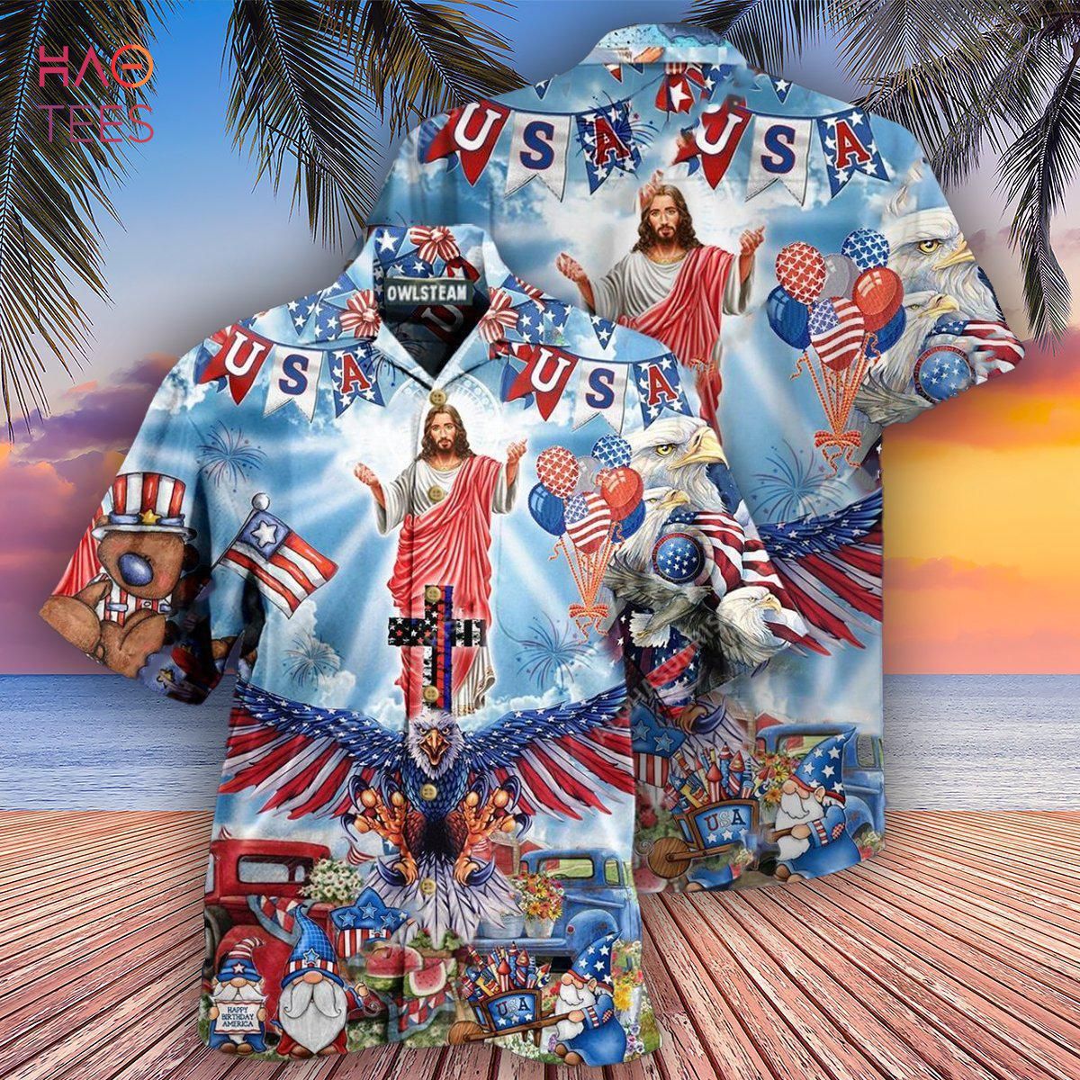 [BEST] America Patriotism Jesus Edition - Hawaiian Shirt 3D