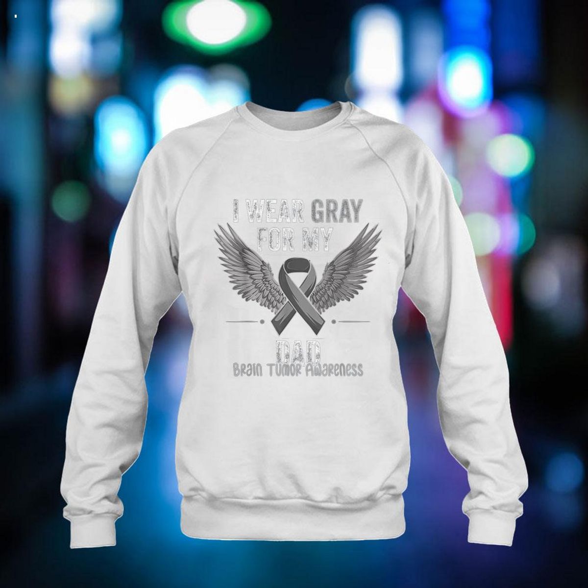 I Wear Gray For My Dad Brain Tumor Cancer Awareness Ribbon Shirt