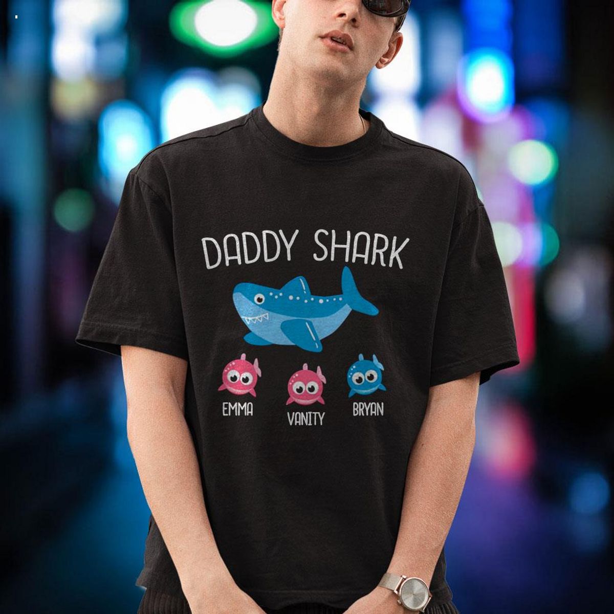 Lovelypod - Personalized Grandpa Shark Shirt, Daddy Shark Shirt