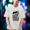 Mens Husky Dad Vintage American Flag Patriotic Husky Dog Shirt