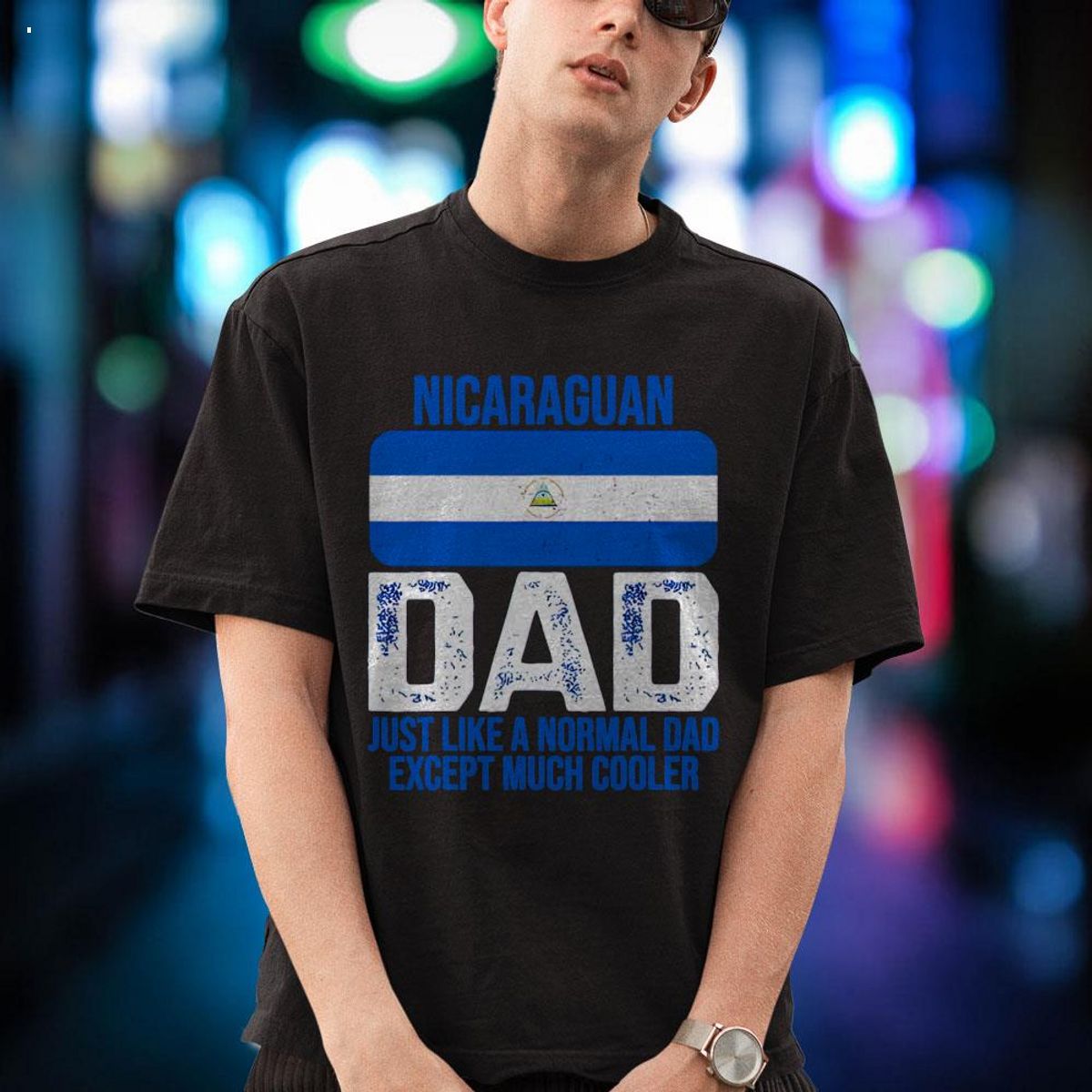 Mens Vintage Nicaraguan Dad Nicaragua Flag For Father's Day