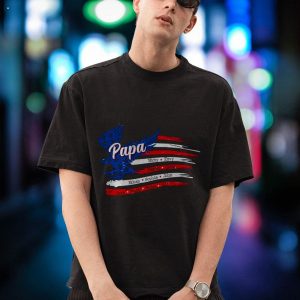 Personalized Papa with Grandkids American Flag Shirt