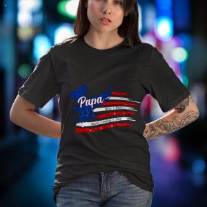 Personalized Papa with Grandkids American Flag Shirt
