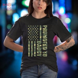 Promoted To Daddy American Flag Camo T Shirt Fathers Day Tee Shirt