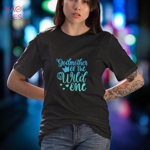 Womens Godmother Wild One 1st Birthday Godmom Godchild Matching Shirt