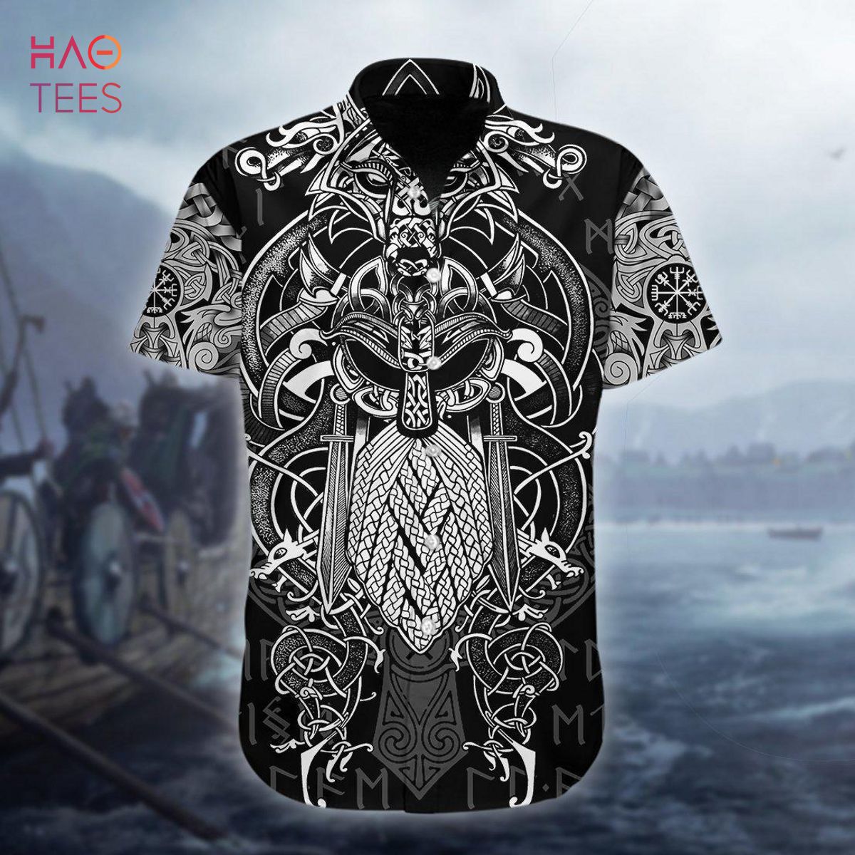 Vikings Came Out Of The Mist; Viking Hawaiian Shirt, A Gift For And .