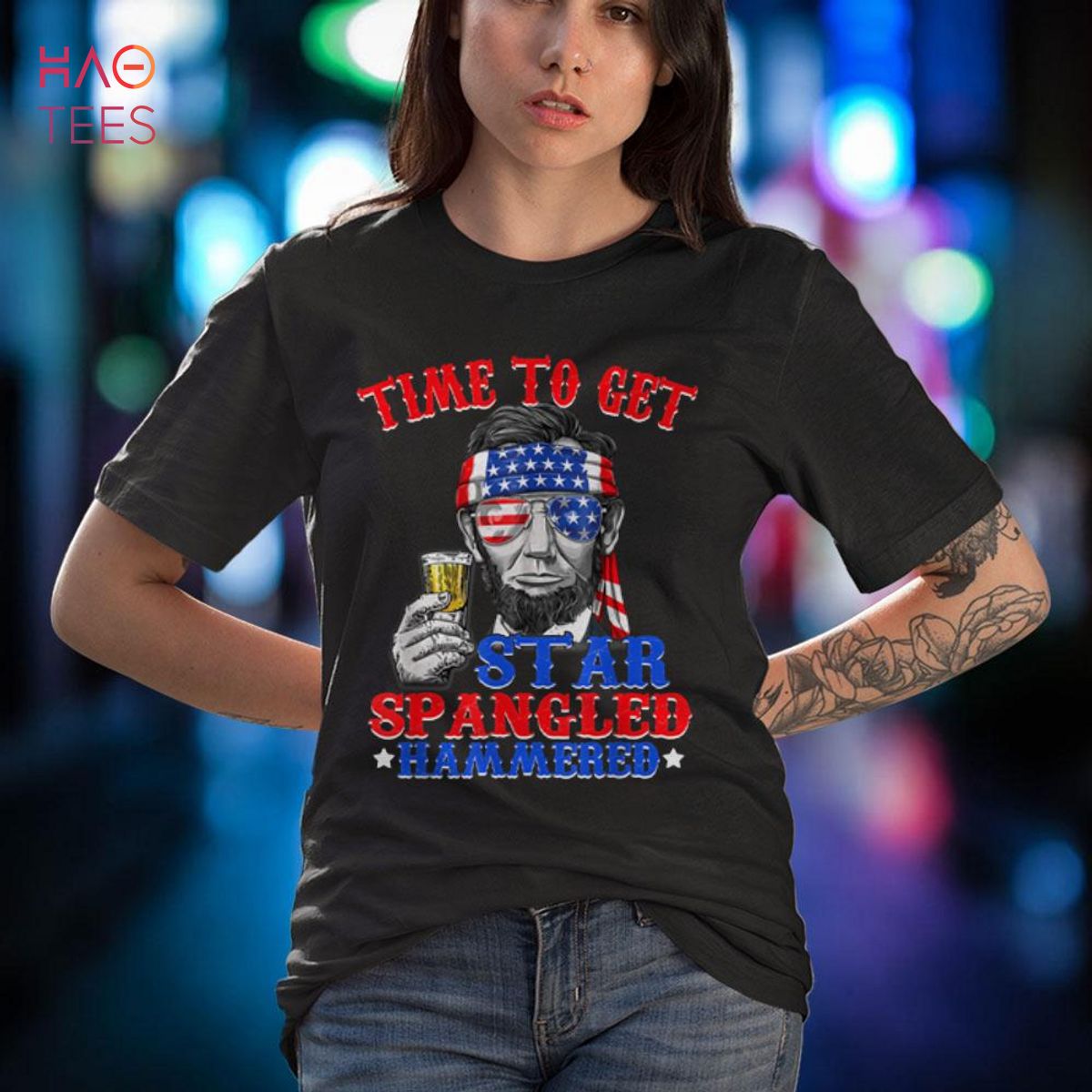 Time To Get Star Spangled Hammered T shirt 4th of July Men