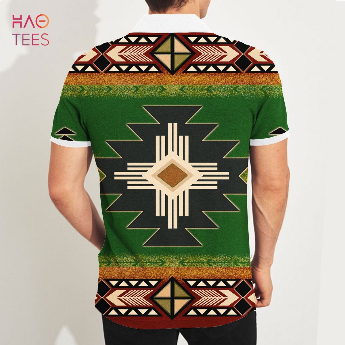 Southwest Green Symbol Native American Polo T-Shirt 3D Southwest Green Symbol Native American Polo T-Shirt 3D
