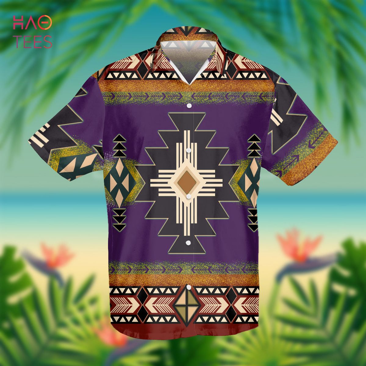 Southwest Purple Symbol Native American Hawaiian Shirt 3D